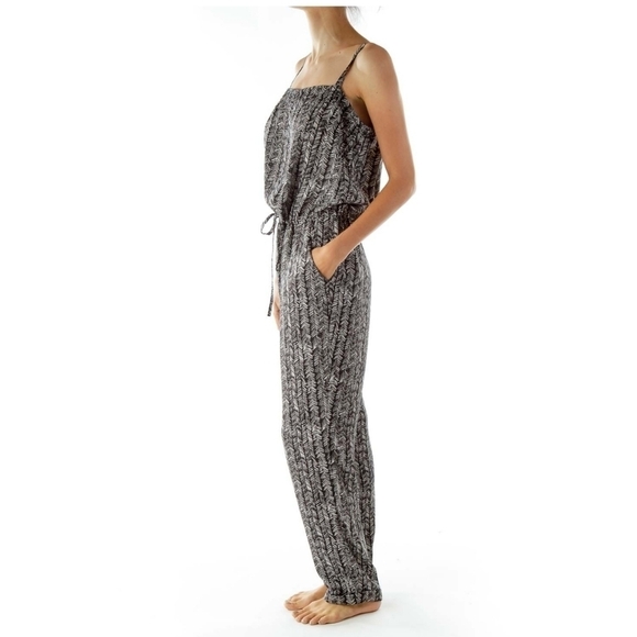 LOFT Inked Feather Print Jumpsuit - Picture 6 of 13